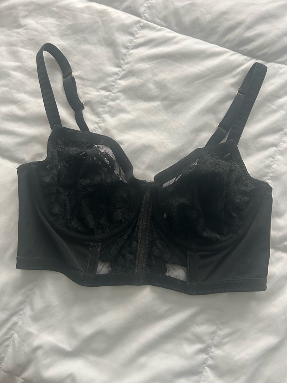 Cacique Black Lace Longline Underwire Bralette